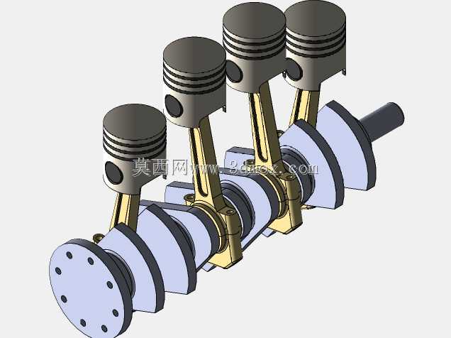 Solidworks中的四缸柴油机