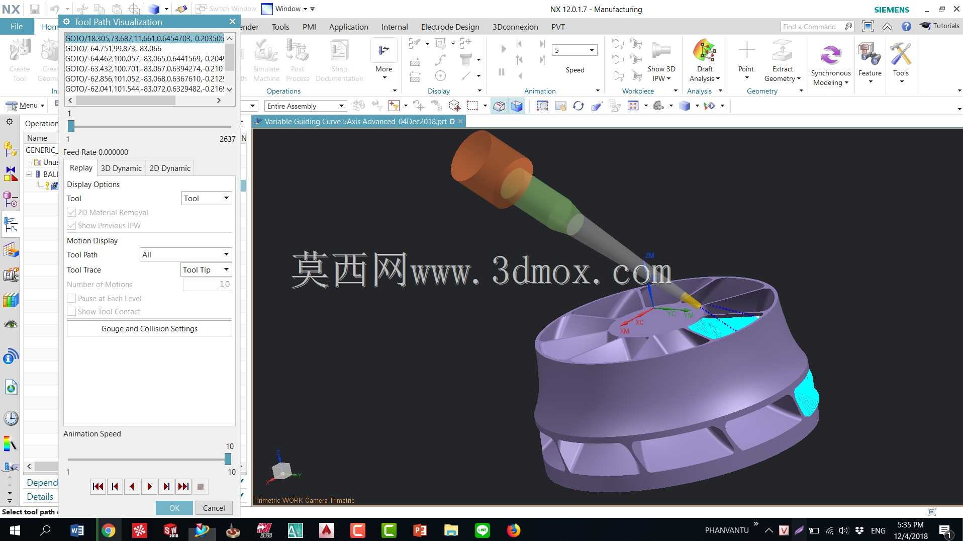 TECH-TIPS NXAM 02导轨NX CAM可变5轴高级\u 2018年12月4日
