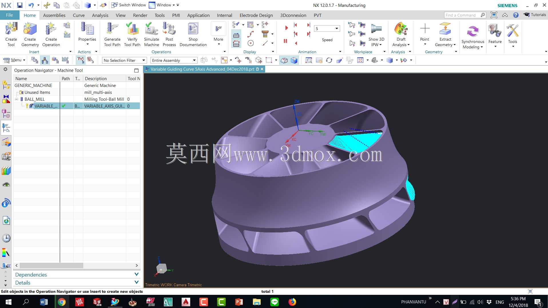 TECH-TIPS NXAM 02导轨NX CAM可变5轴高级\u 2018年12月4日