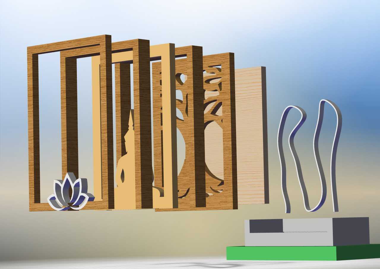 3D佛教木画