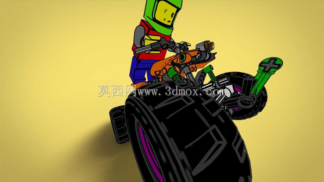 按键卡通风格的四重乐高技术