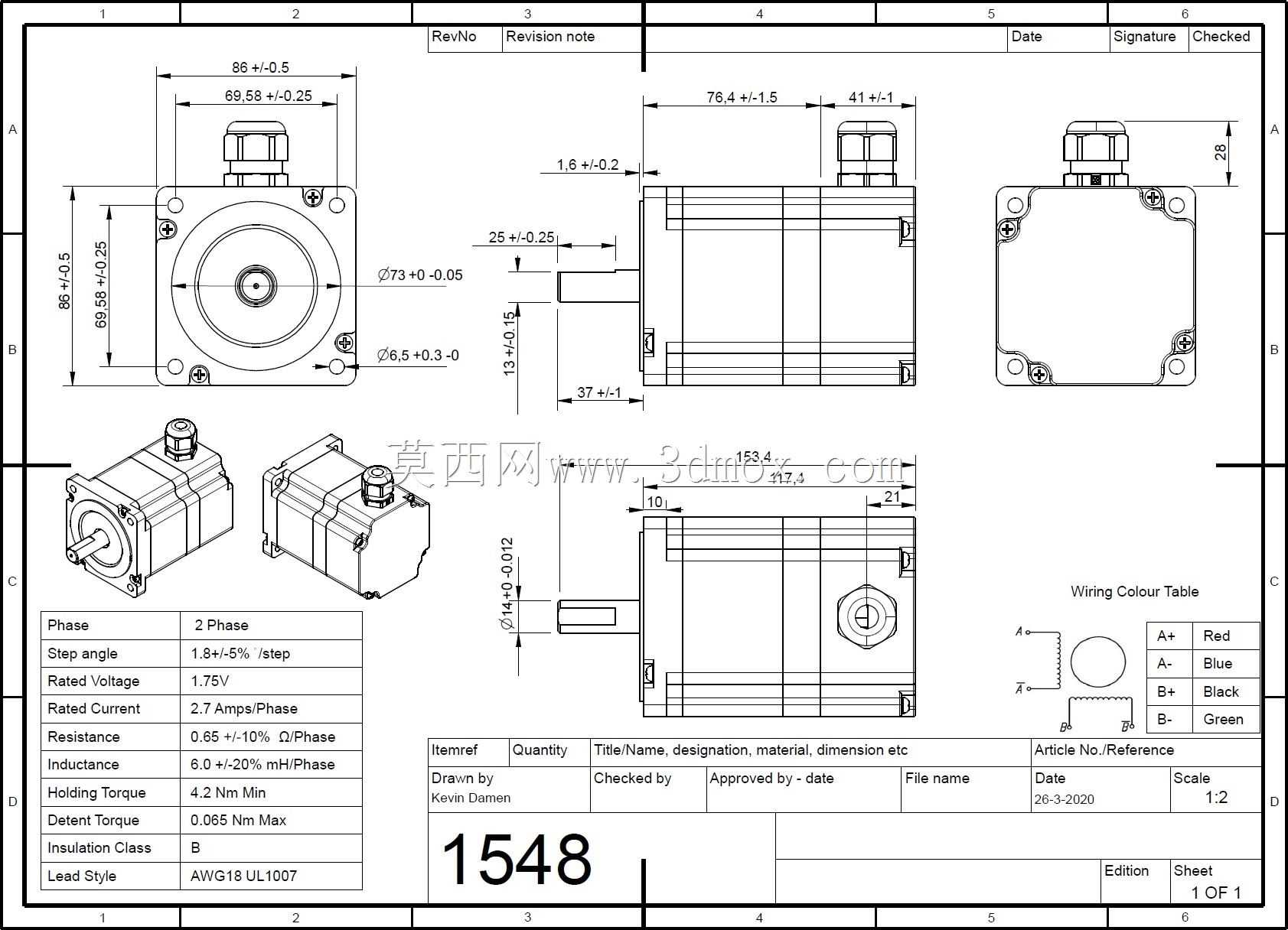 步进电机DCNC-NEMA34-4.0Nm(IP54)