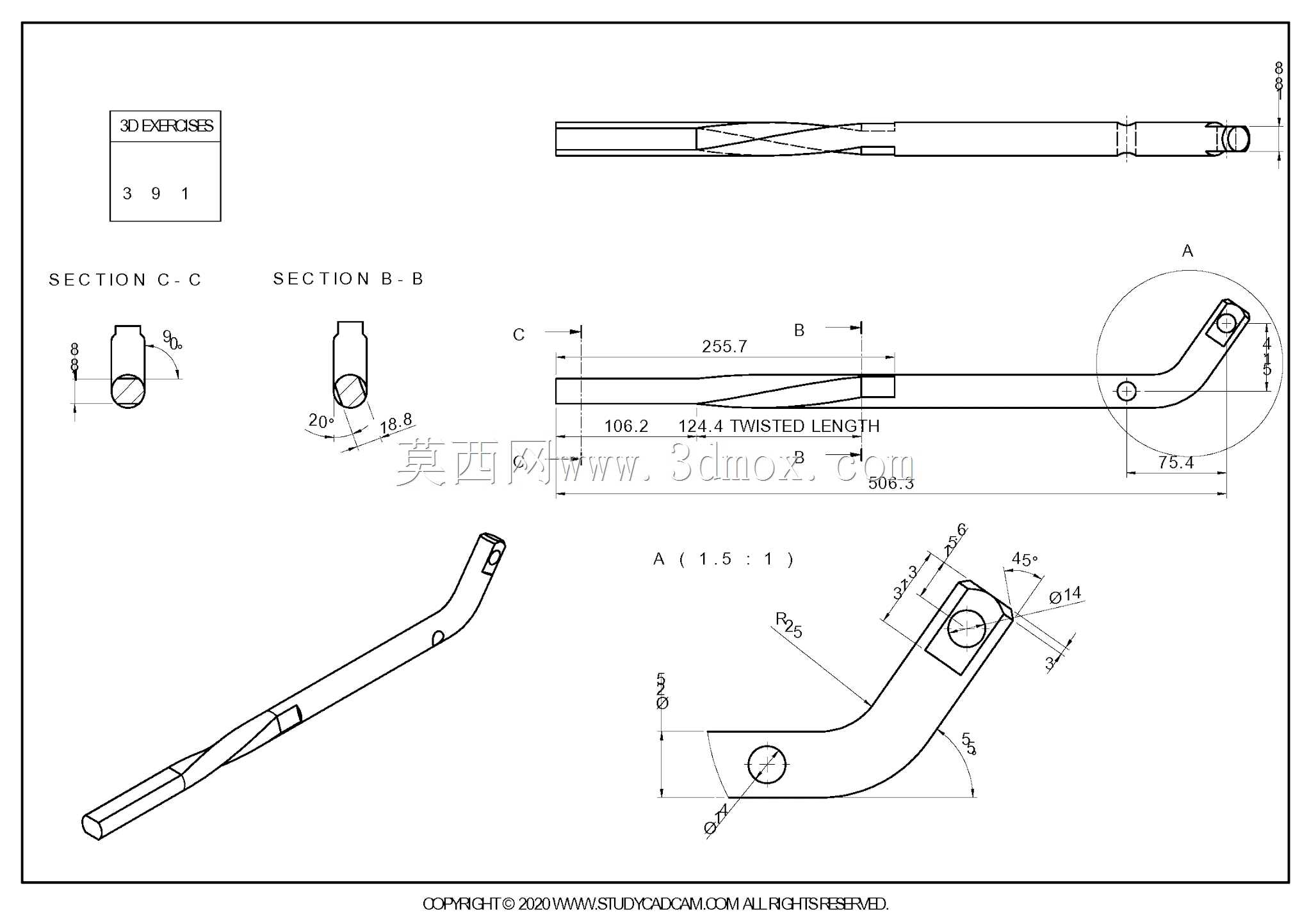 Studycadcam 3D CAD练习391/Autodesk Inventor Pro