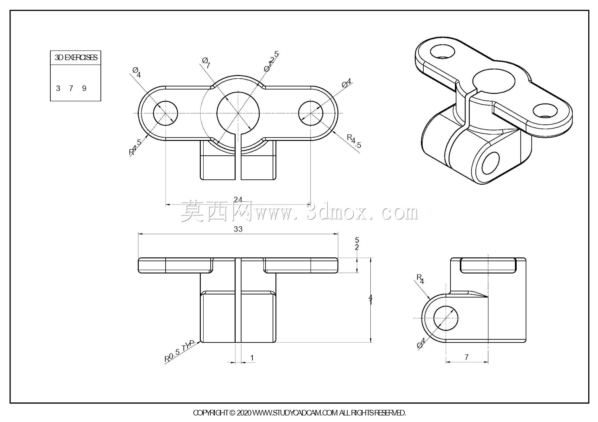 Studycadcam 3D CAD练习379/Autodesk Inventor Pro