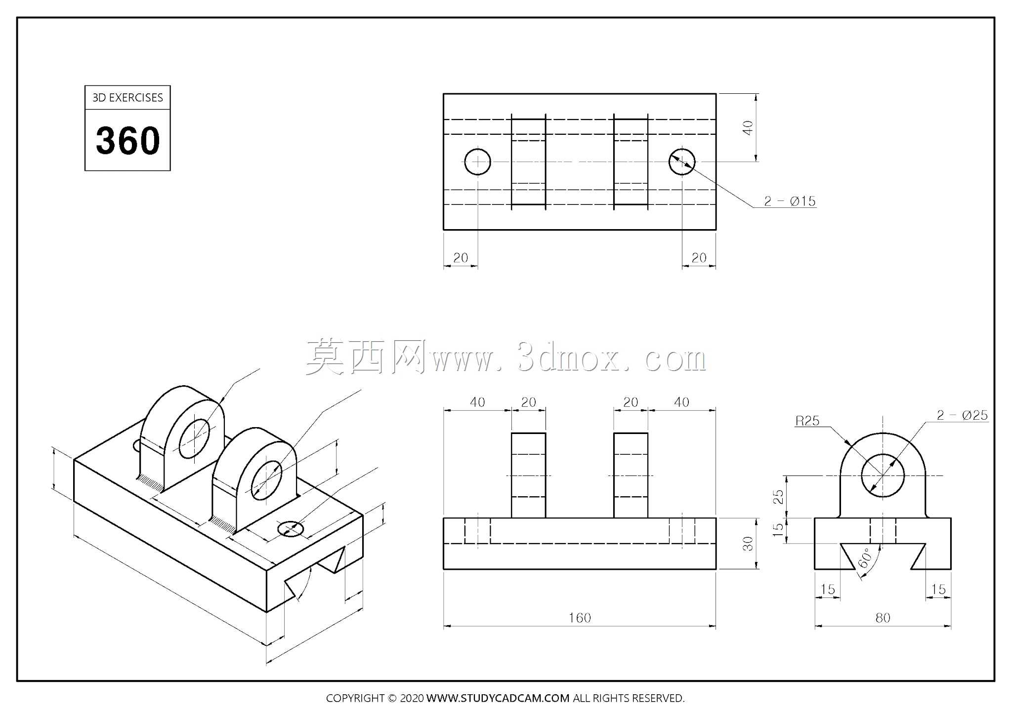 Studycadcam 3D CAD练习360/Autodesk Inventor Pro
