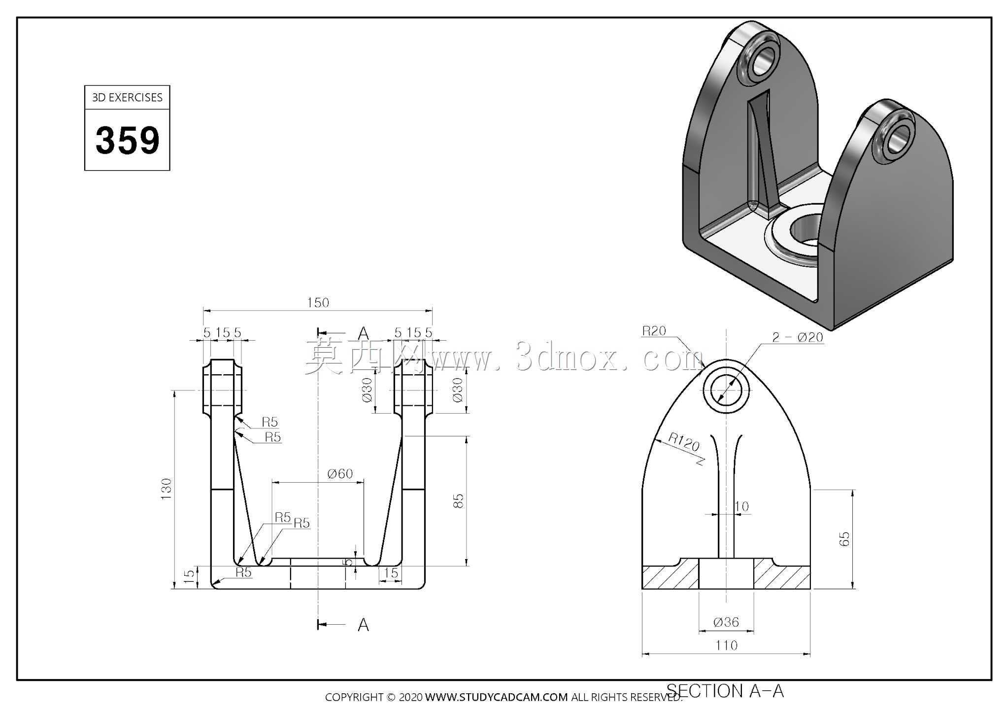 Studycadcam 3D CAD练习359/Autodesk Inventor Pro