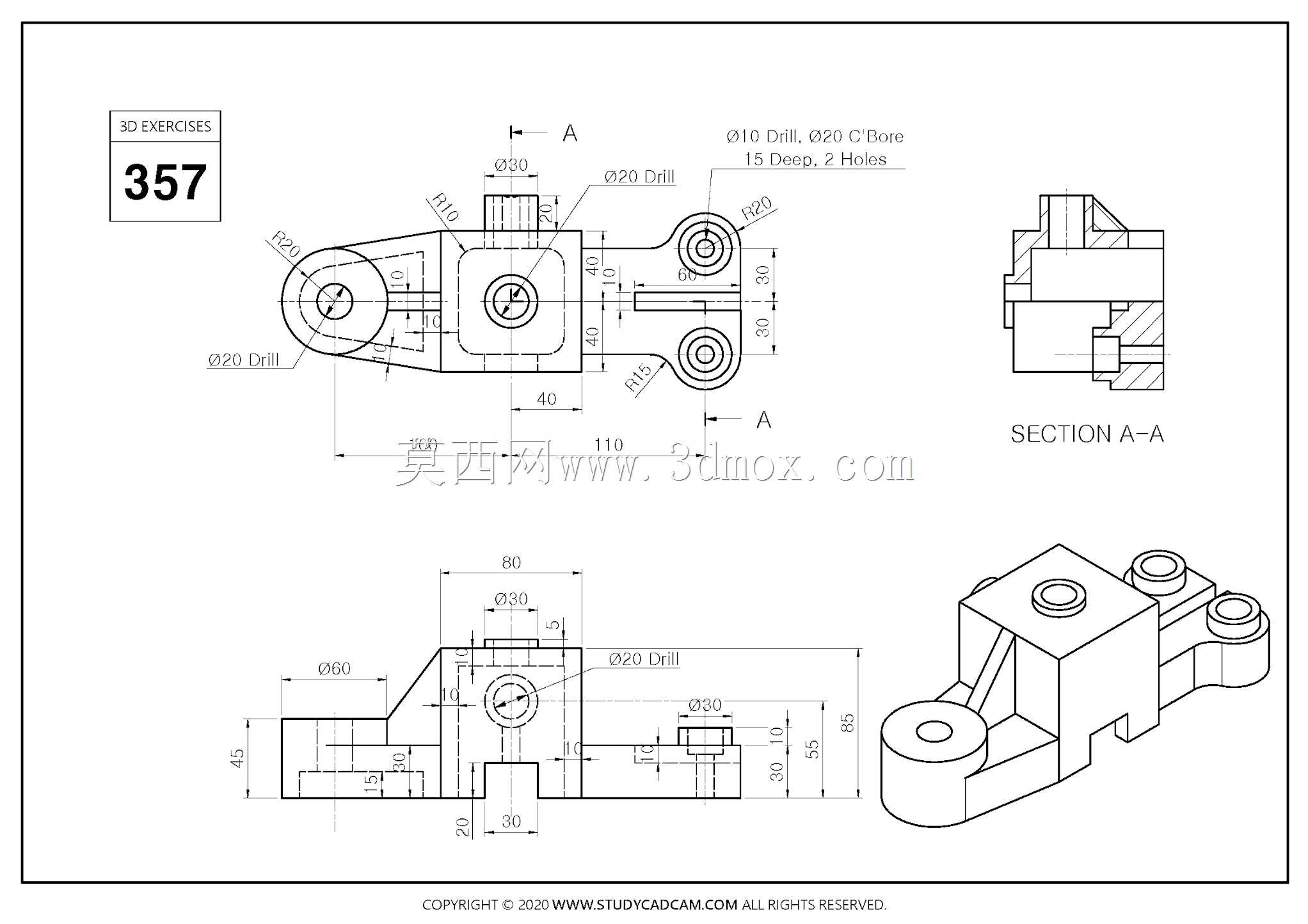 Studycadcam 3D CAD练习357/Autodesk Inventor Pro