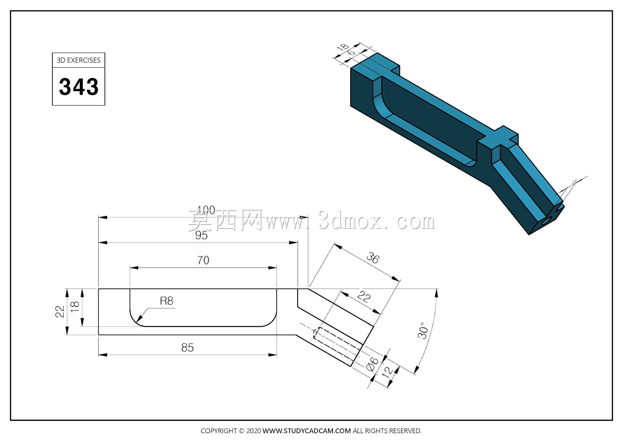 Studycadcam 3D CAD练习343/Autodesk Inventor Pro