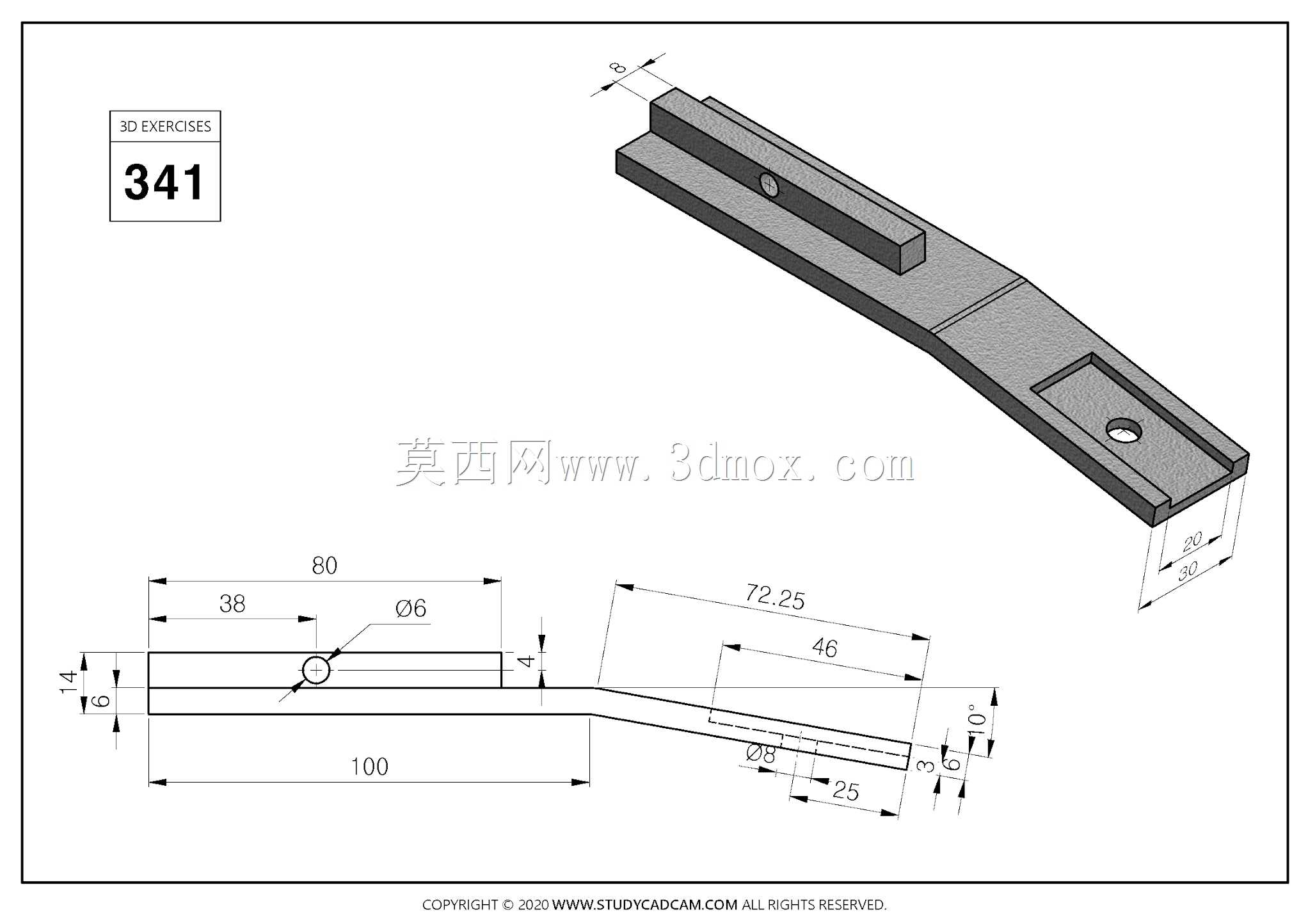 Studycadcam 3D CAD练习341/Autodesk Inventor Pro