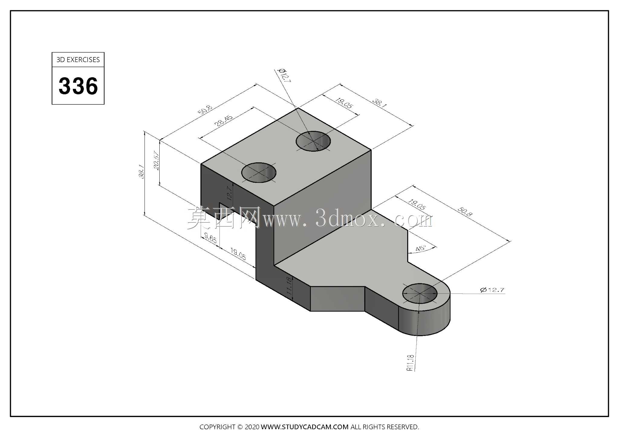 Studycadcam 3D CAD练习336/Autodesk Inventor Pro