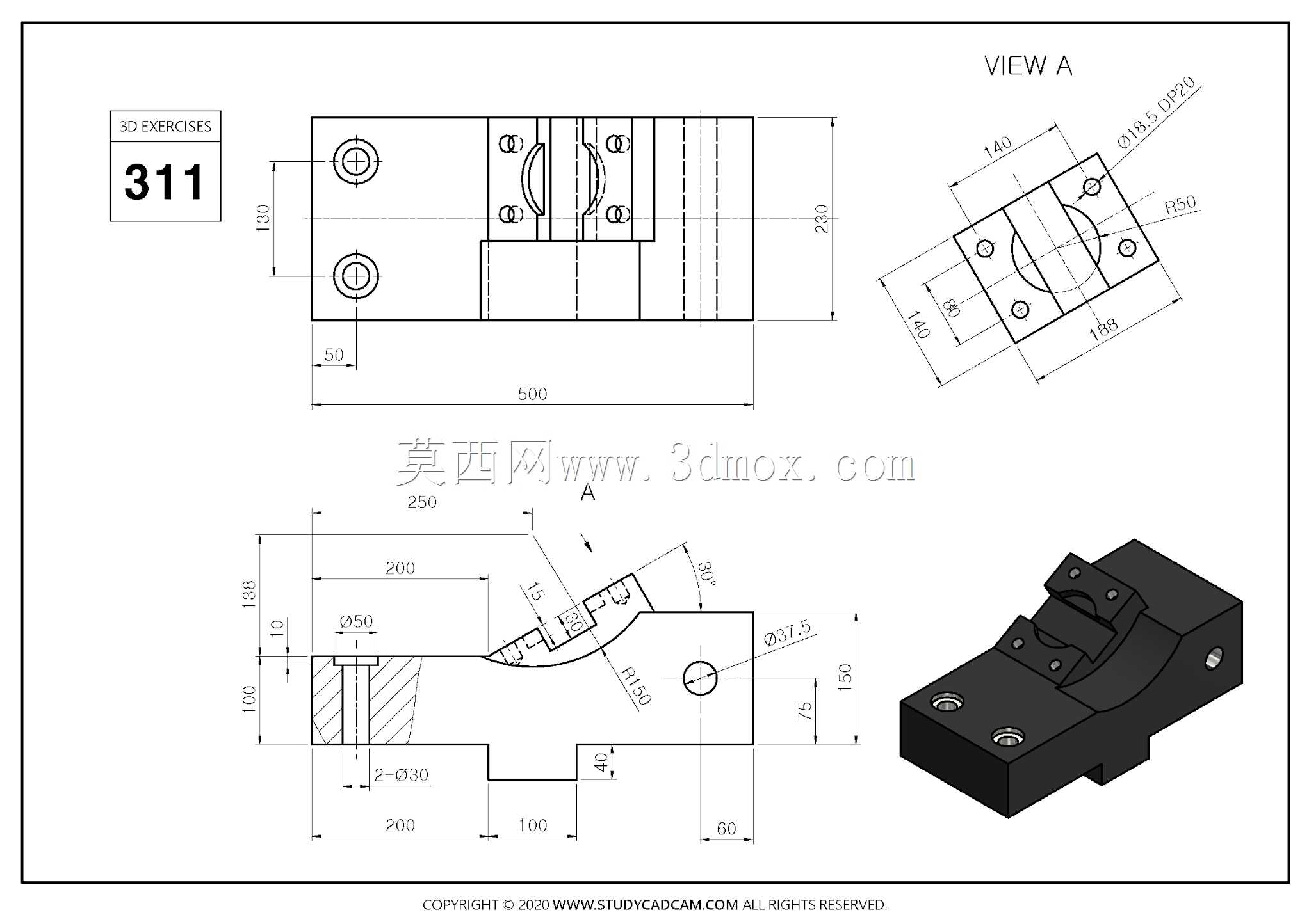 Studycadcam 3D CAD练习311/Autodesk Inventor Pro