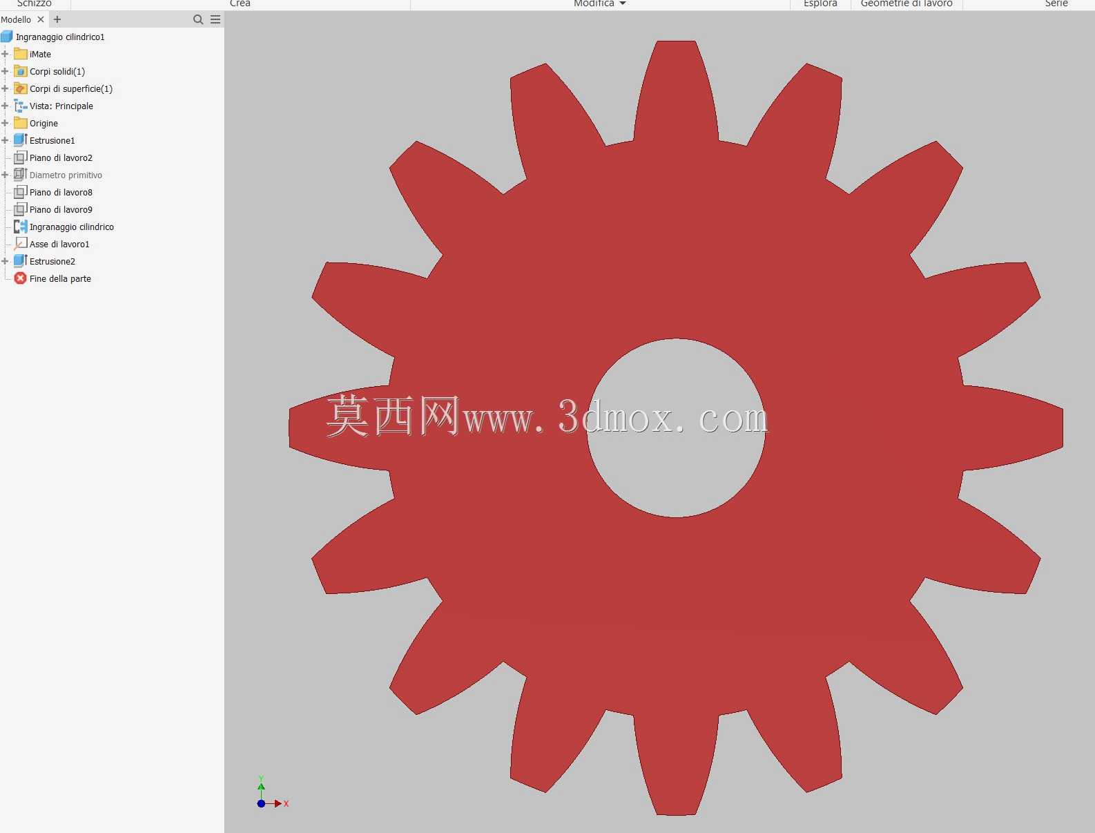使用Inventor的真实齿轮齿廓与示意图