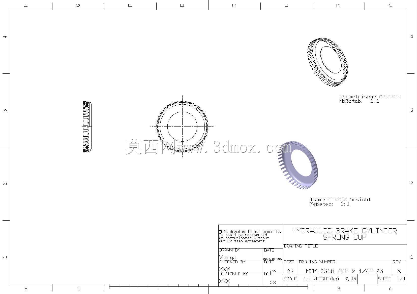 液压制动缸MOM 2360 AKF-2 1/4“