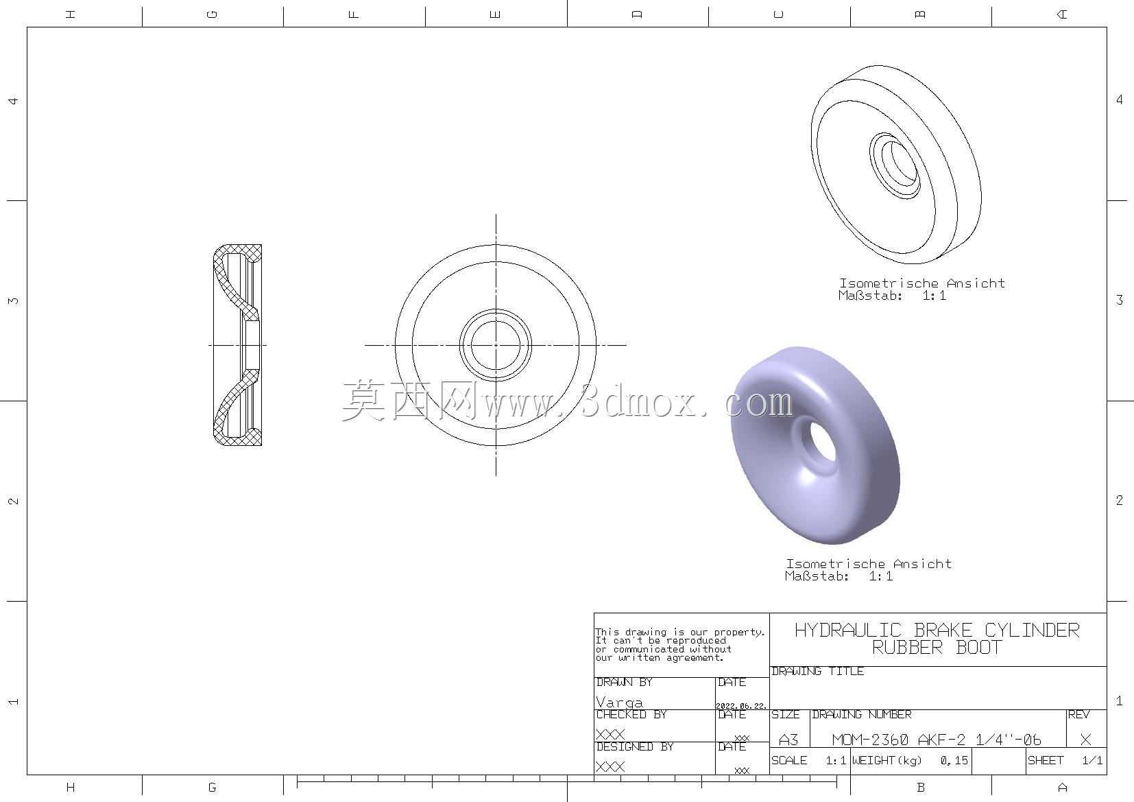 液压制动缸MOM 2360 AKF-2 1/4“
