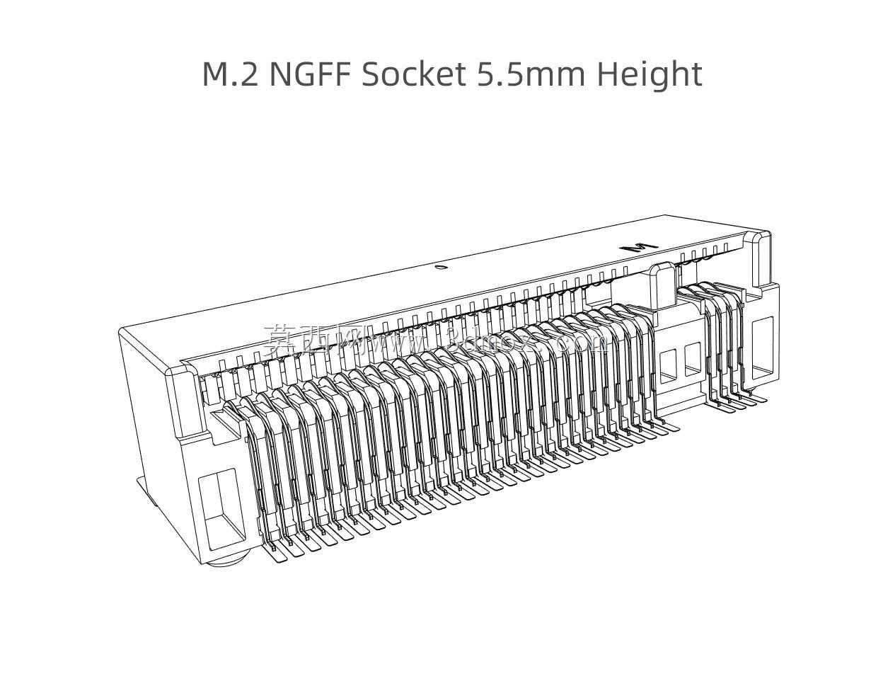M.2 NGFF插座5.5毫米高