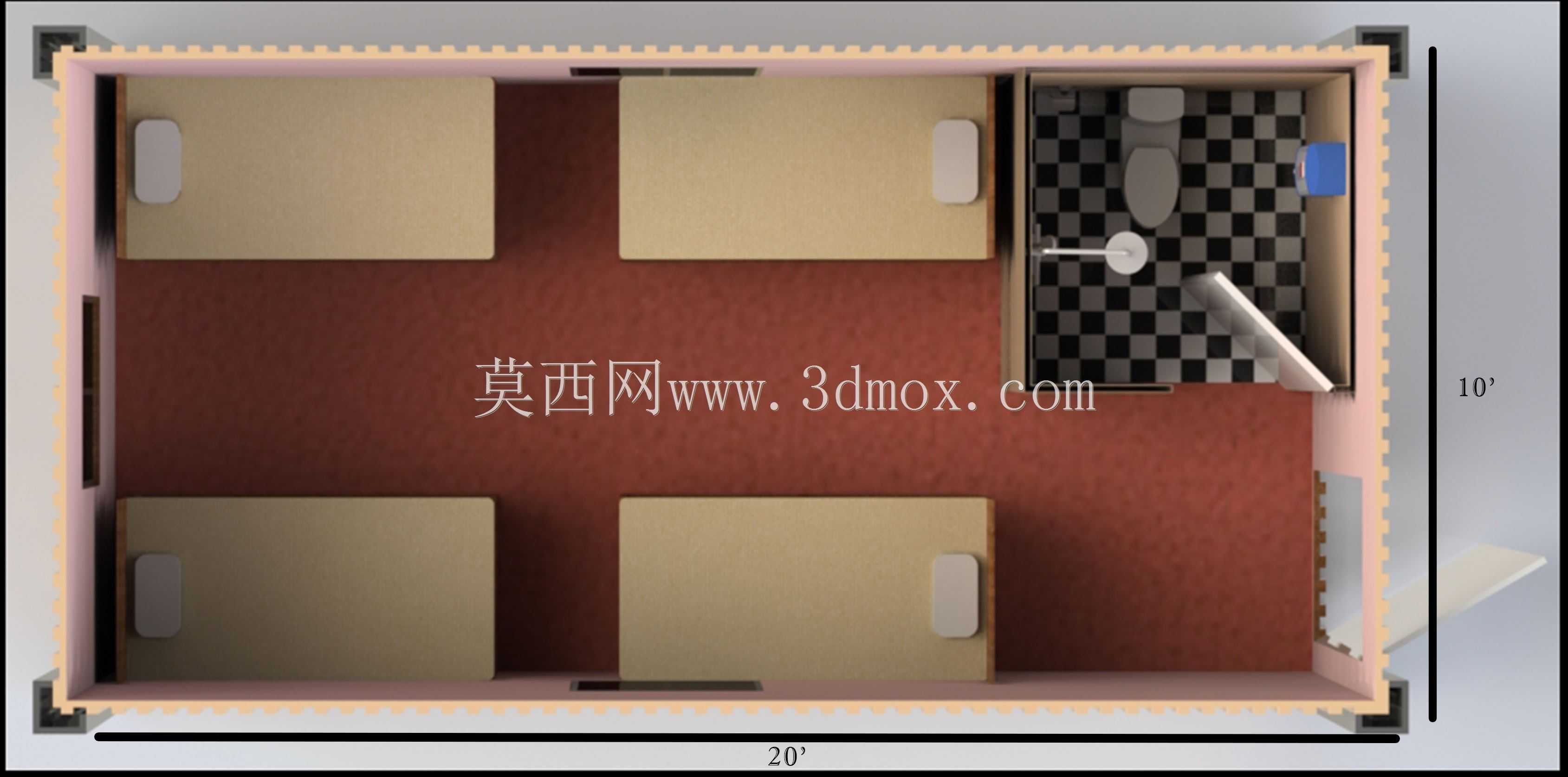 20’x 10’集装箱底座组件;