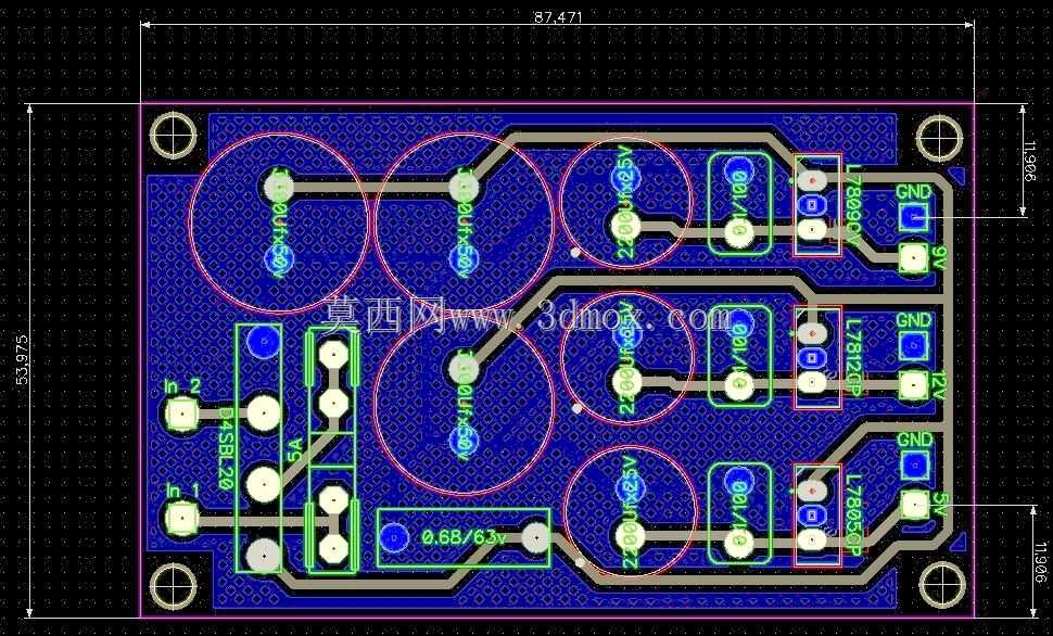 交流电源转换器至直流5v、9v和12v