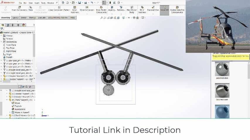 啮合旋翼直升机|Solidworks项目