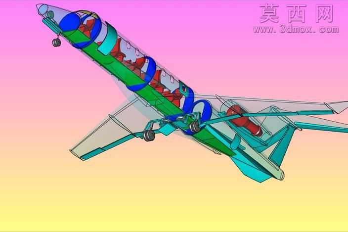 里尔85执行飞机固体组件模型