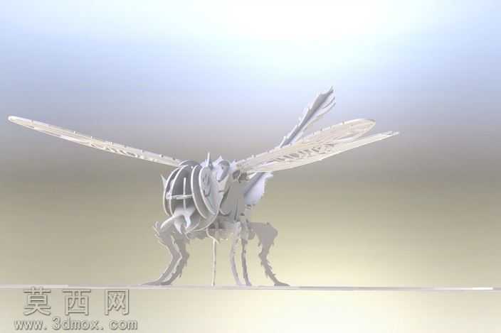 "被困蜻蜓"3d拼图,蜻蜓,3d模型、益智、钣金件、metalcraftde