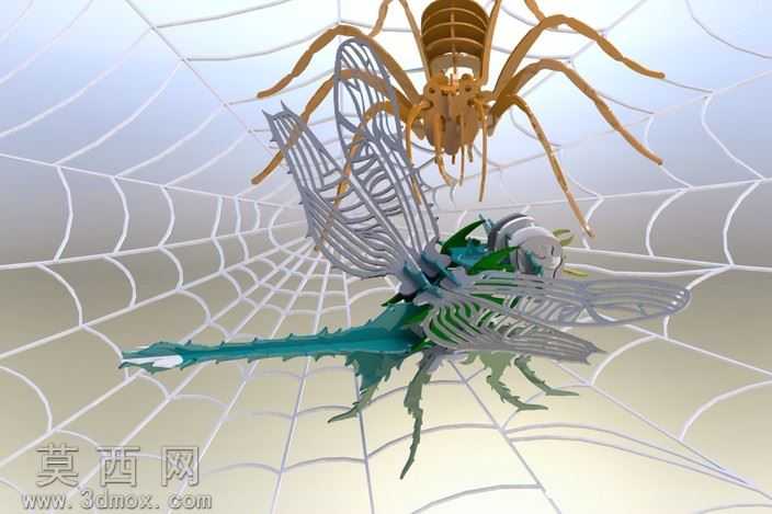 "被困蜻蜓"3d拼图,蜻蜓,3d模型、益智、钣金件、metalcraftde