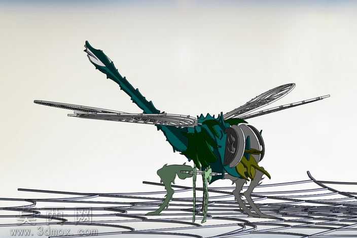 "被困蜻蜓"3d拼图,蜻蜓,3d模型、益智、钣金件、metalcraftde