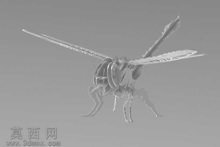 "被困蜻蜓"3d拼图,蜻蜓,3d模型、益智、钣金件、metalcraftde