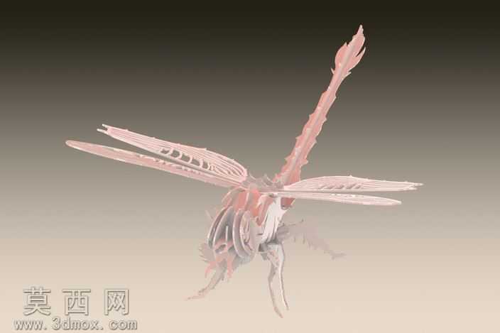"被困蜻蜓"3d拼图,蜻蜓,3d模型、益智、钣金件、metalcraftde