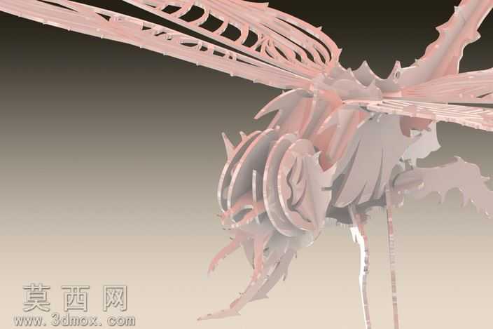"被困蜻蜓"3d拼图,蜻蜓,3d模型、益智、钣金件、metalcraftde