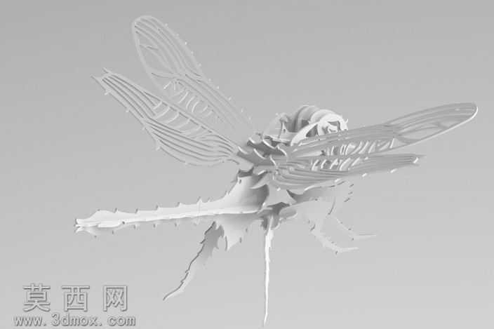 "被困蜻蜓"3d拼图,蜻蜓,3d模型、益智、钣金件、metalcraftde