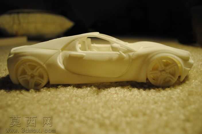 3D打印模型车与动产门、油烟机、车轮和sterring轮