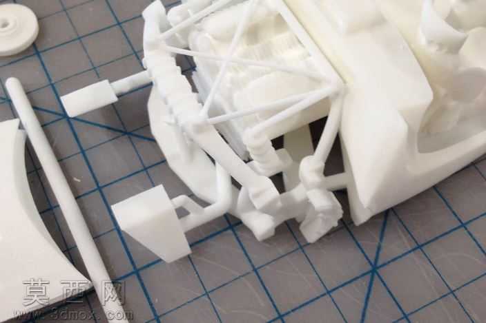 3D打印模型车与动产门、油烟机、车轮和sterring轮