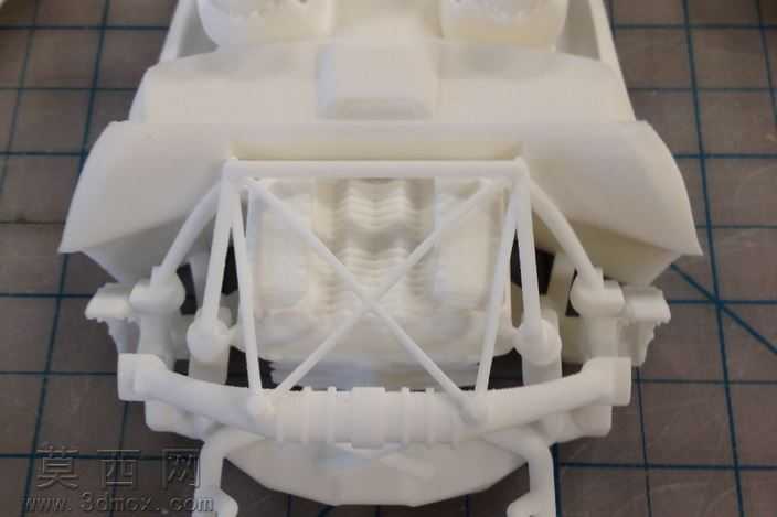 3D打印模型车与动产门、油烟机、车轮和sterring轮