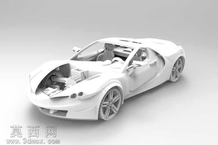 3D打印模型车与动产门、油烟机、车轮和sterring轮