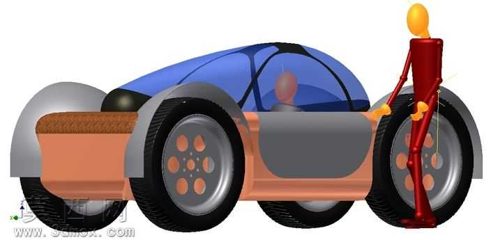 4轮驱动城市电动汽车,部分与大型3Dreprap打印机可打印