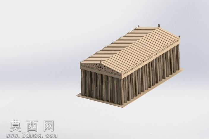 帕台农神庙,钣金件益智、体系结构、3d模型、3d拼图、metalcraft