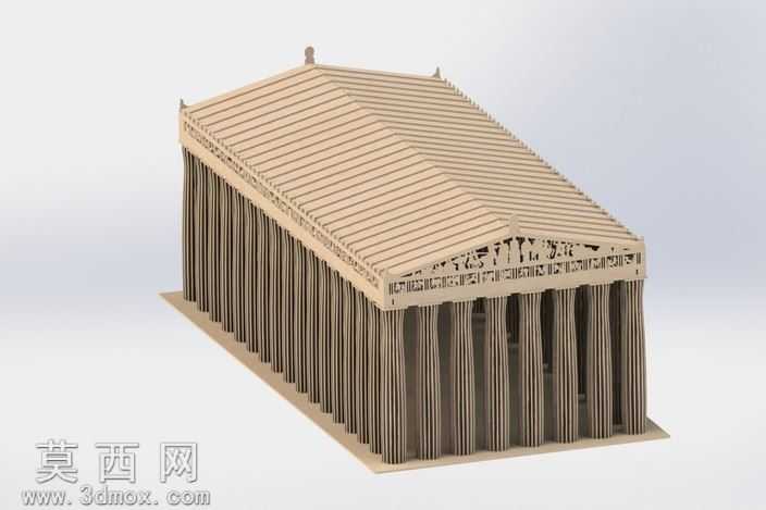 帕台农神庙,钣金件益智、体系结构、3d模型、3d拼图、metalcraft