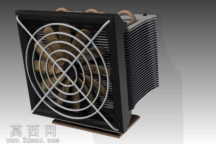 唯一CPU冷却器与12球迷和铜热管。