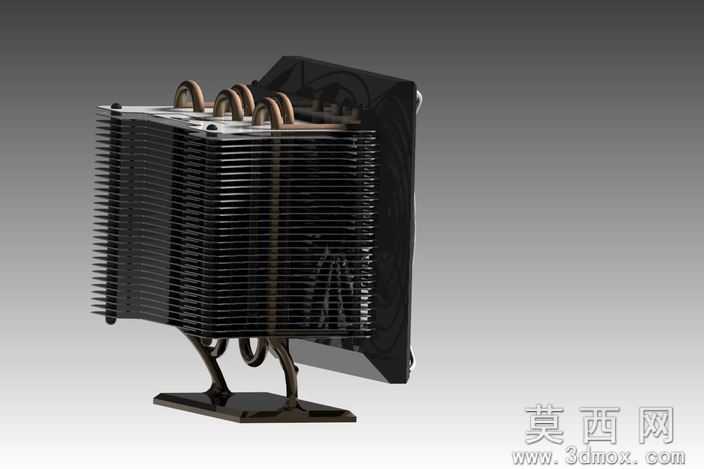 唯一CPU冷却器与12球迷和铜热管。