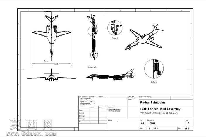 B-1B飞机固体组件模型