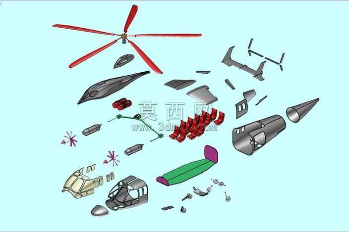 X-3高速复合直升机固体组件模型(Rev2)