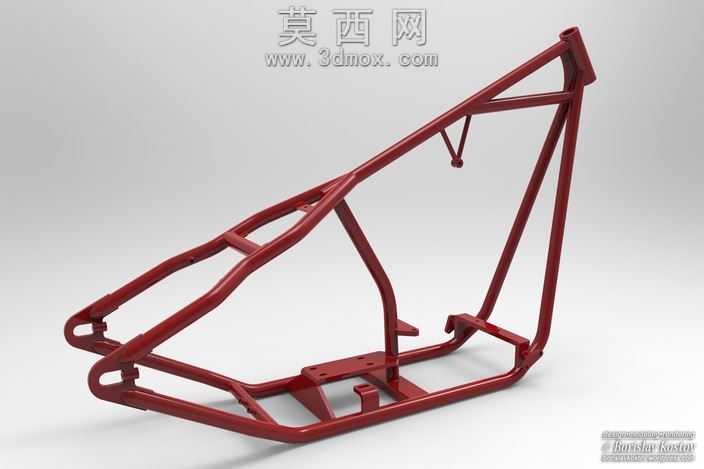 自然频率和模式的hardtail摩托车车架的形状