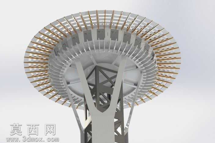 西雅图太空针塔、钣金件的拼图游戏,3d拼图metalcraftdesign