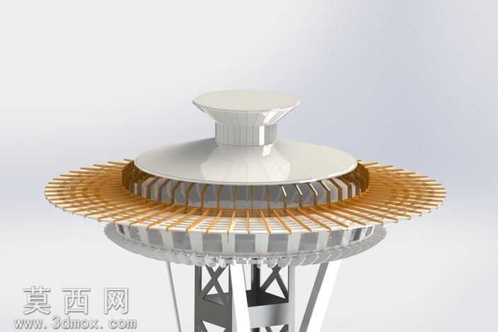 西雅图太空针塔、钣金件的拼图游戏,3d拼图metalcraftdesign