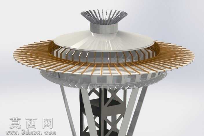 西雅图太空针塔、钣金件的拼图游戏,3d拼图metalcraftdesign