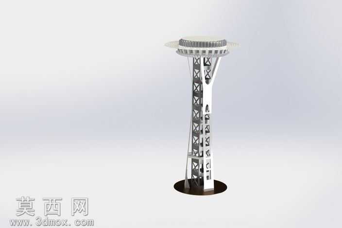 西雅图太空针塔、钣金件的拼图游戏,3d拼图metalcraftdesign