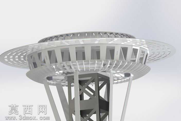 西雅图太空针塔、钣金件的拼图游戏,3d拼图metalcraftdesign