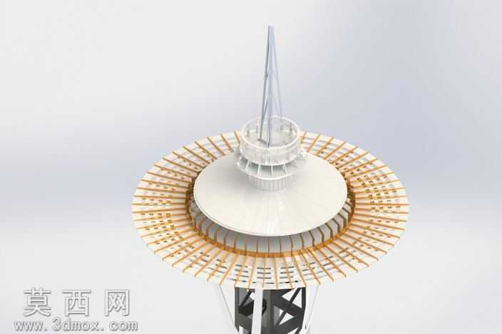 西雅图太空针塔、钣金件的拼图游戏,3d拼图metalcraftdesign