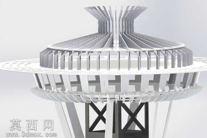 西雅图太空针塔、钣金件的拼图游戏,3d拼图metalcraftdesign