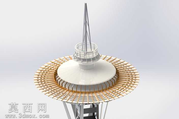 西雅图太空针塔、钣金件的拼图游戏,3d拼图metalcraftdesign